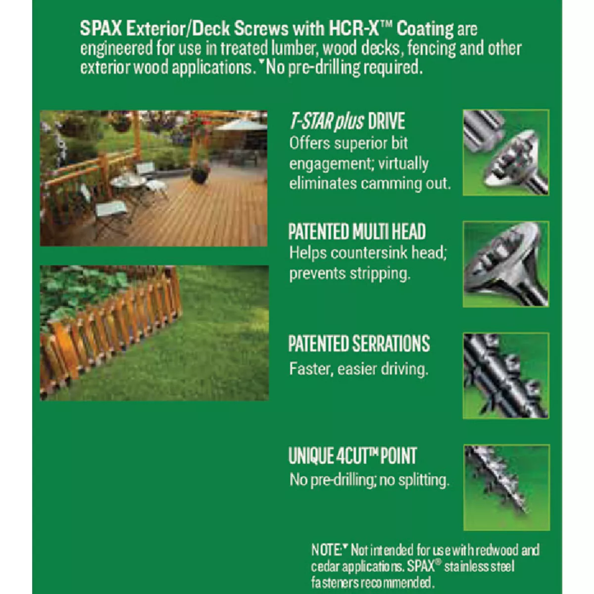 SPAX #8 x 1-1/2 In. T20 Plus Flat Head HCR-X (Exterior Rated) Deck Screw (195 Ct.) - photo 4