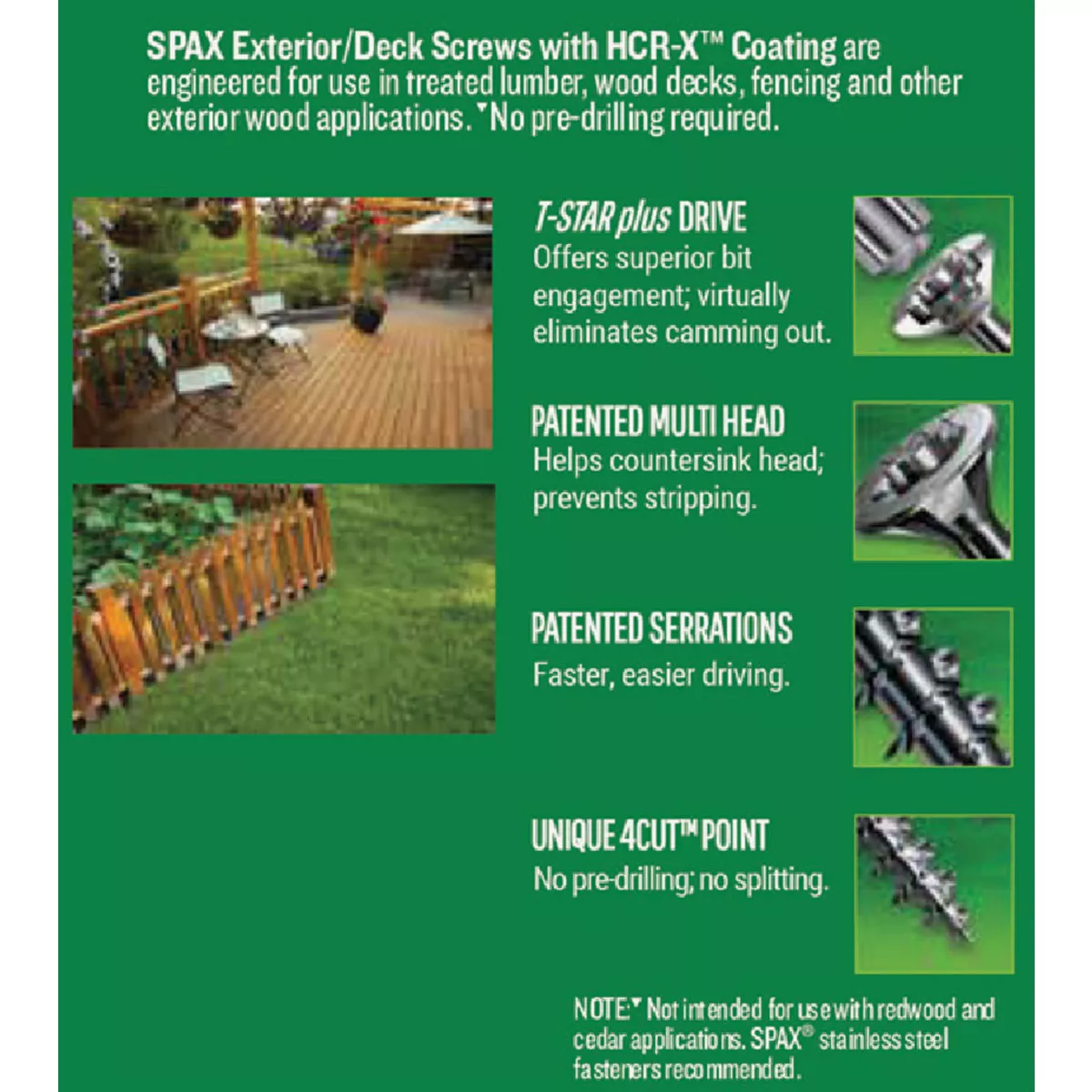 SPAX #8 x 2 In. T20 Plus Flat Head HCR-X (Exterior Rated) Deck Screw (154 Ct.) - photo 4