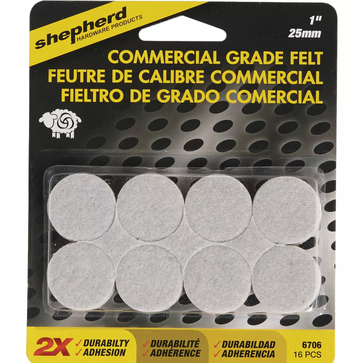 Shepherd 1 In. Beige Self-Adhesive Commercial Grade Felt Pads (16-Count) - photo 2