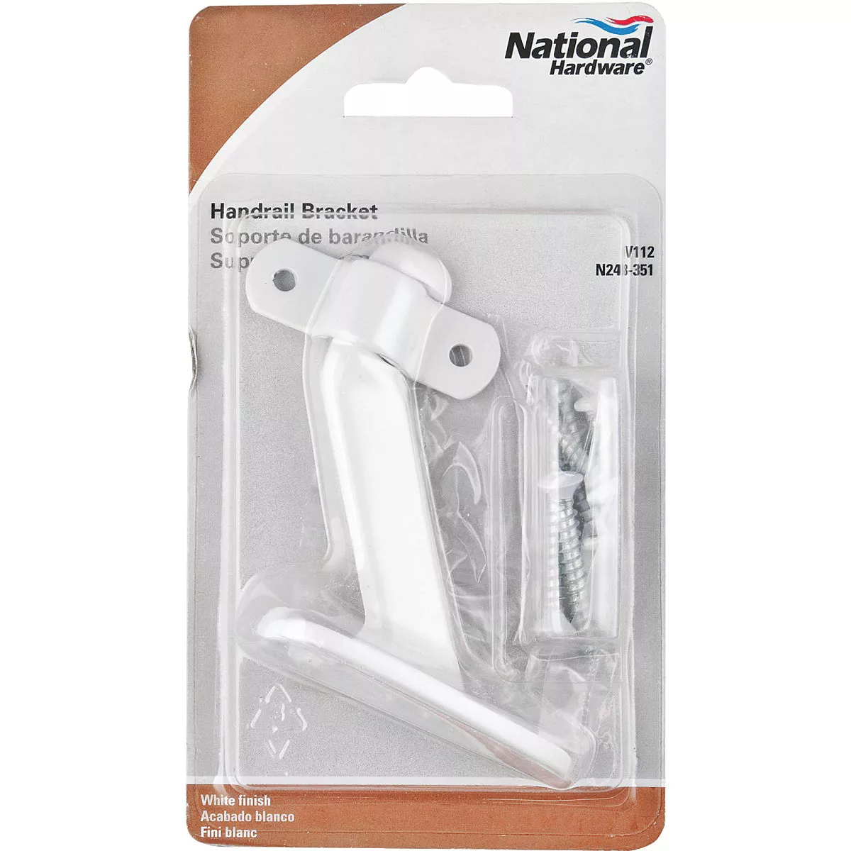 National White Zinc Die-Cast With Steel Strap Handrail Bracket - photo 2