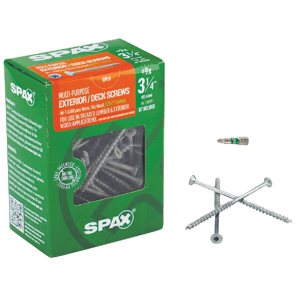 Spax 9 x 31/4 In. Flat Head Exterior MultiMaterial Construction Screw (1 Lb. Box) Do it Best