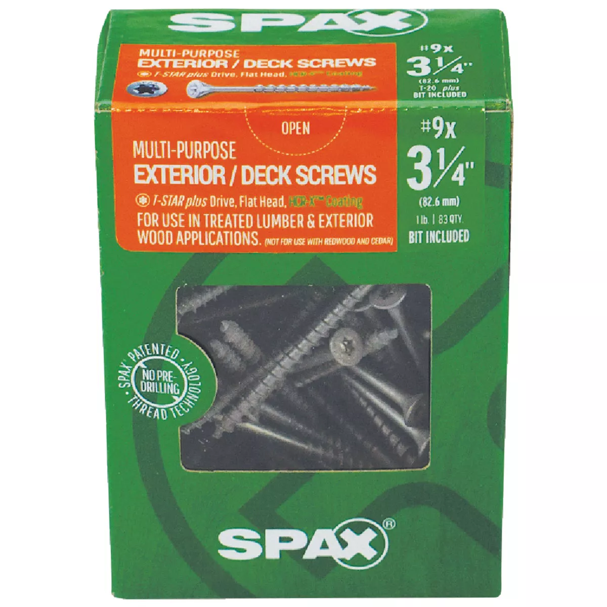 SPAX #9 x 3-1/4 In. T20 Plus Flat Head HCR-X (Exterior Rated) Deck Screw (83 Ct.) - photo 2
