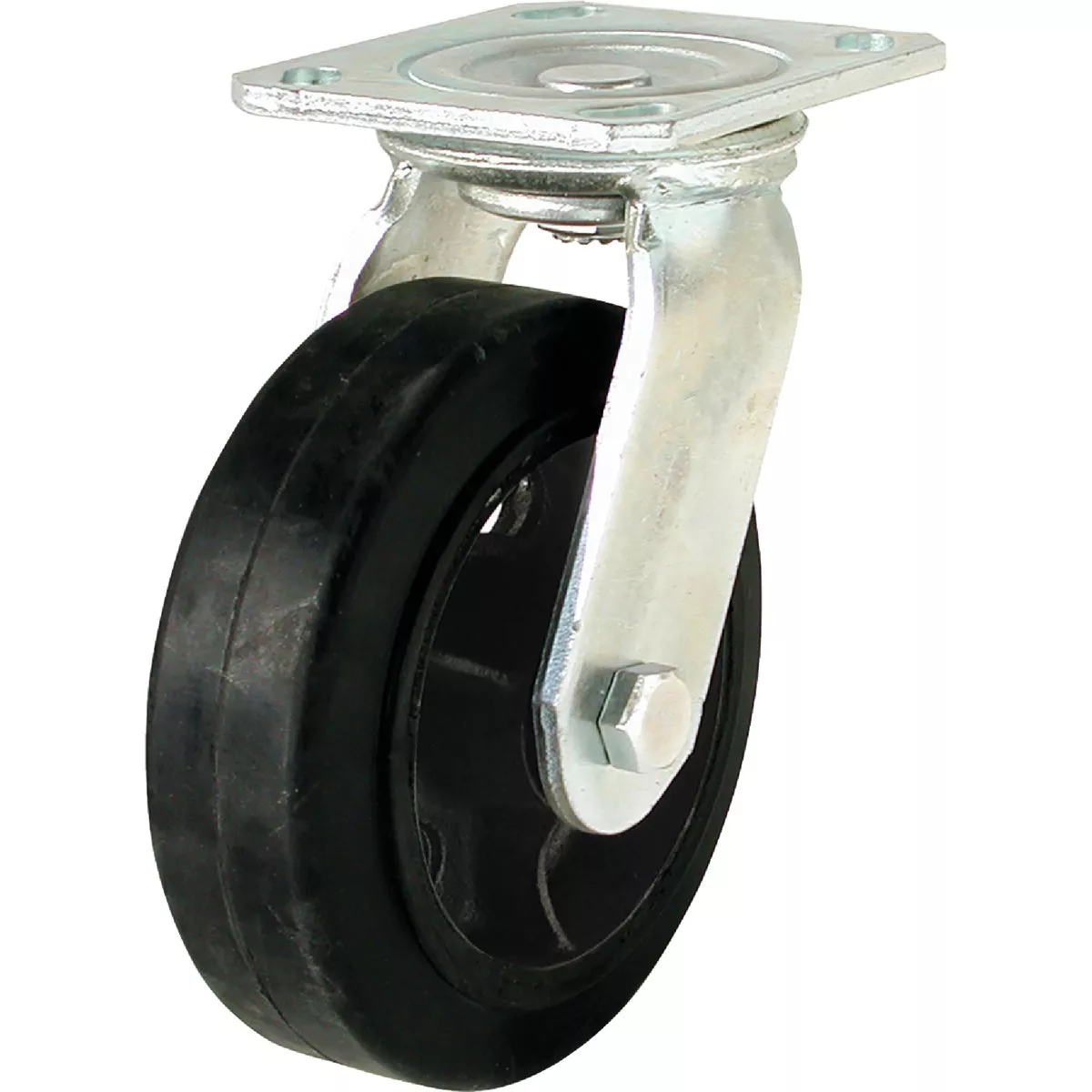 Shepherd Hardware 6 In. Mold-On Rubber Medium-Heavy Duty Swivel Plate Caster