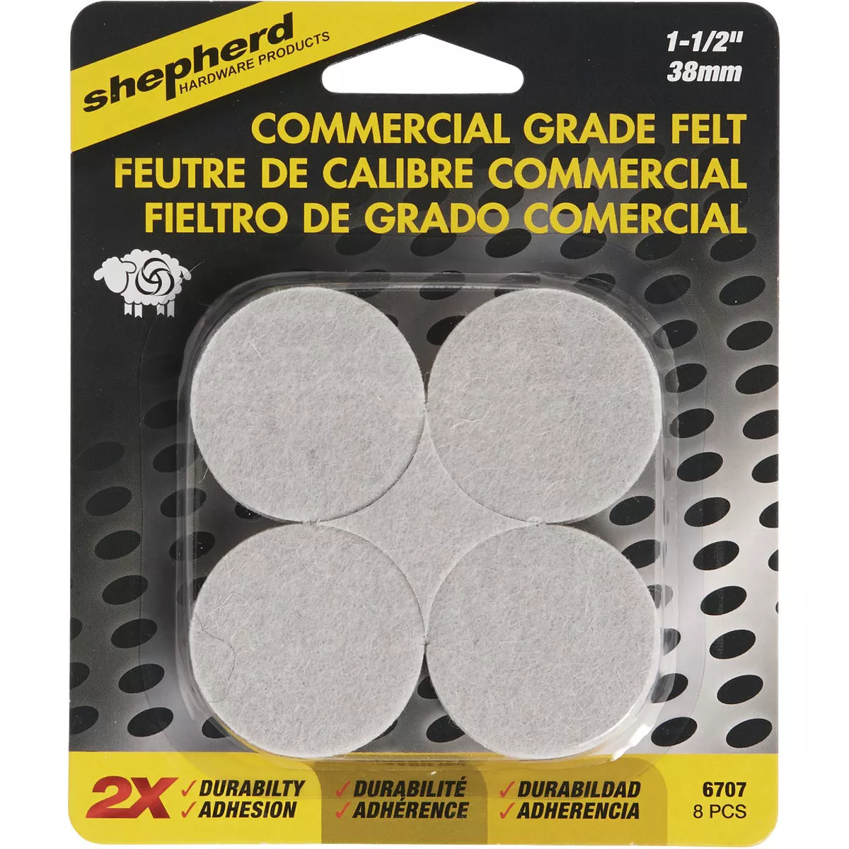 Shepherd Hardware 1-1/2 In. Beige Self-Adhesive Commercial Grade Felt Pads (8-Count) - photo 2