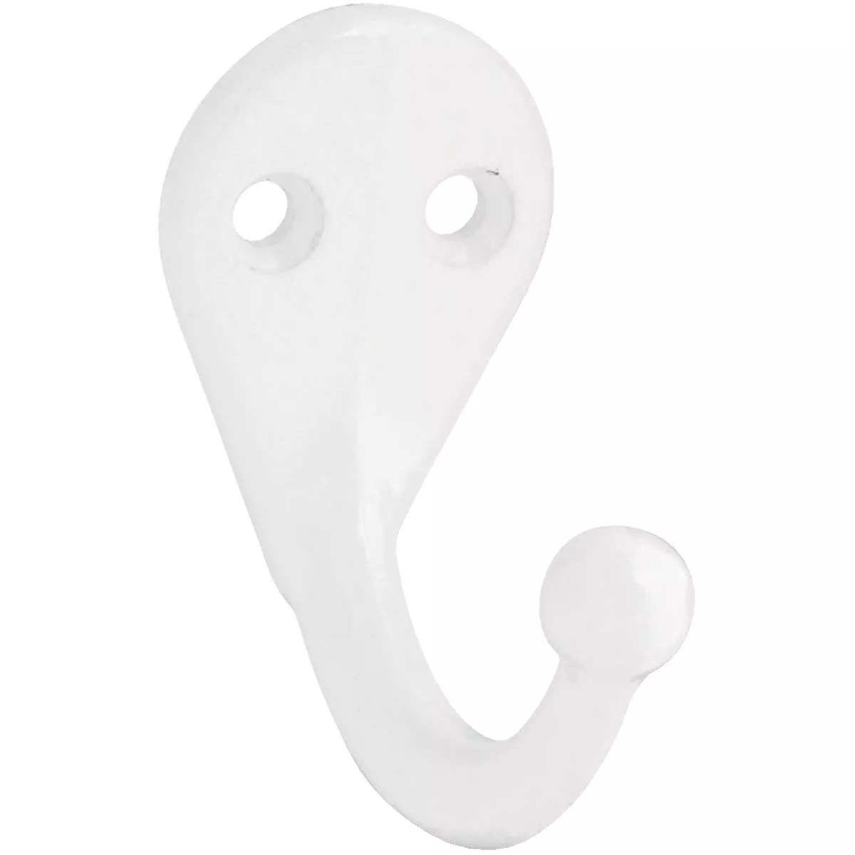 National Hardware White Single Cloth Wardrobe Hook, 2 per Card