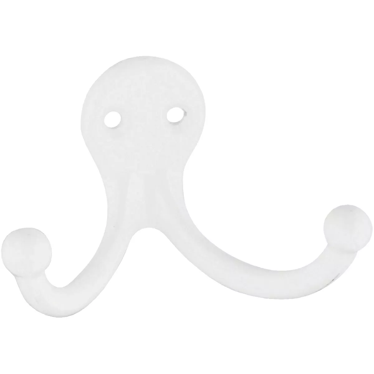 National Hardware White Double Clothes Hook (2-Pack)