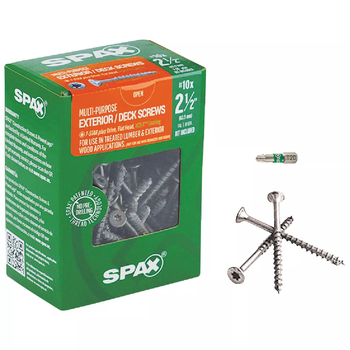 SPAX #10 x 2-1/2 In. T20 Plus Flat Head HCR-X (Exterior Rated) Deck Screw (81 Ct.)