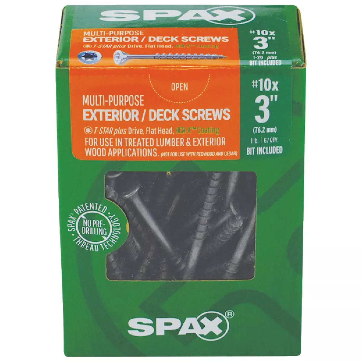 SPAX #10 x 3 In. T20 Plus Flat Head HCR-X (Exterior Rated) Deck Screw (67 Ct.) - photo 2