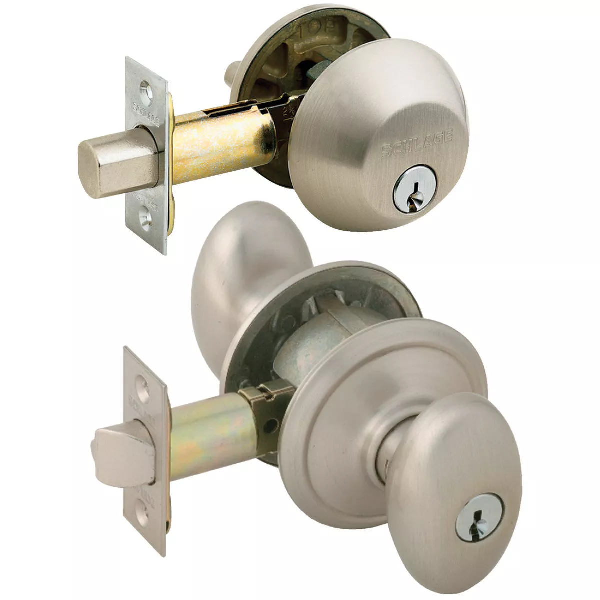Schlage Satin Nickel Deadbolt and Door Knob Combo