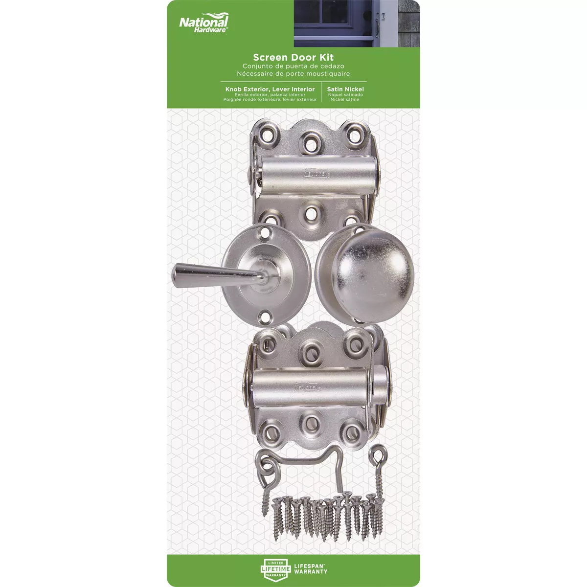 National Hardware Satin Nickel 3-Hinge Screen Door Kit - photo 2