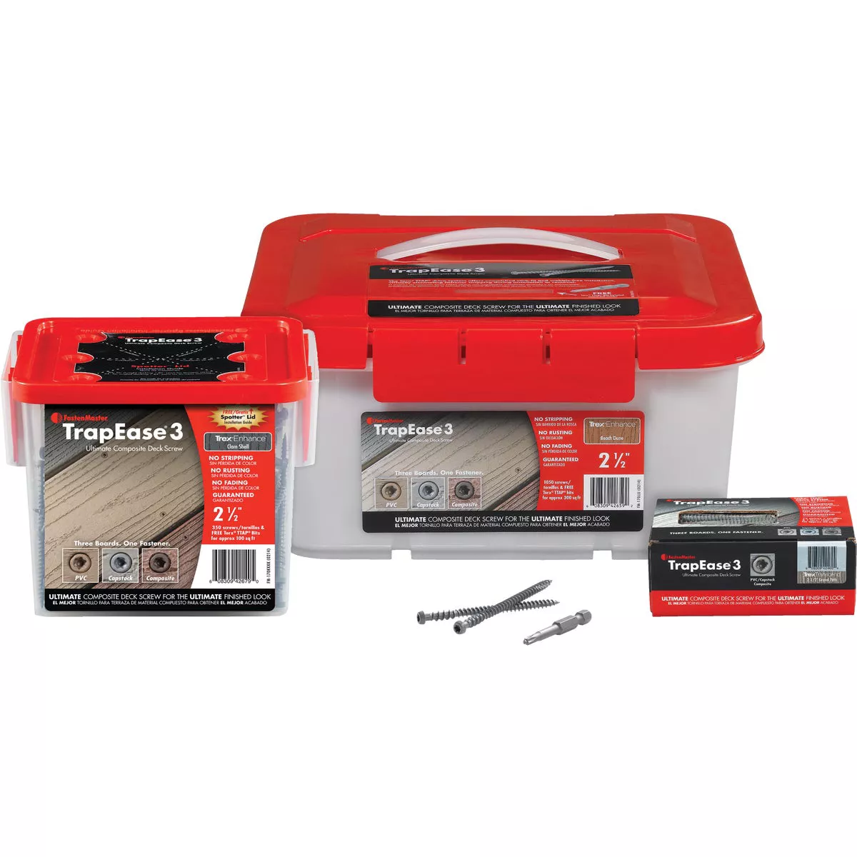 FastenMaster TrapEase #10 x 2-1/2 In. Gray Ultimate Composite Deck Screw (75-Count Box) - photo 4