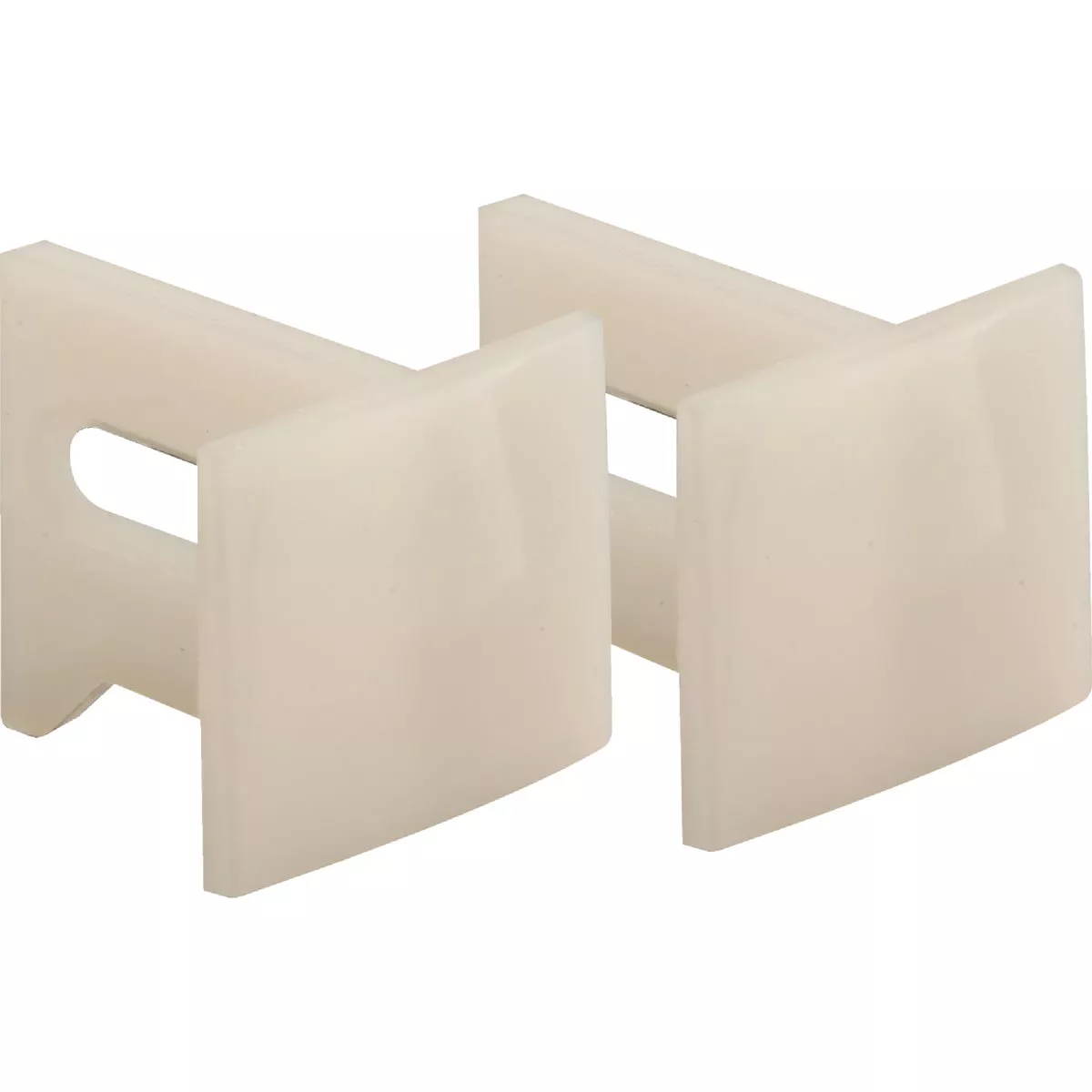 Prime-Line 1-1/8 In. x 1-1/16 In. White Plastic Side Adjustable Pocket Door Bottom Guide (2-Count) - photo 3