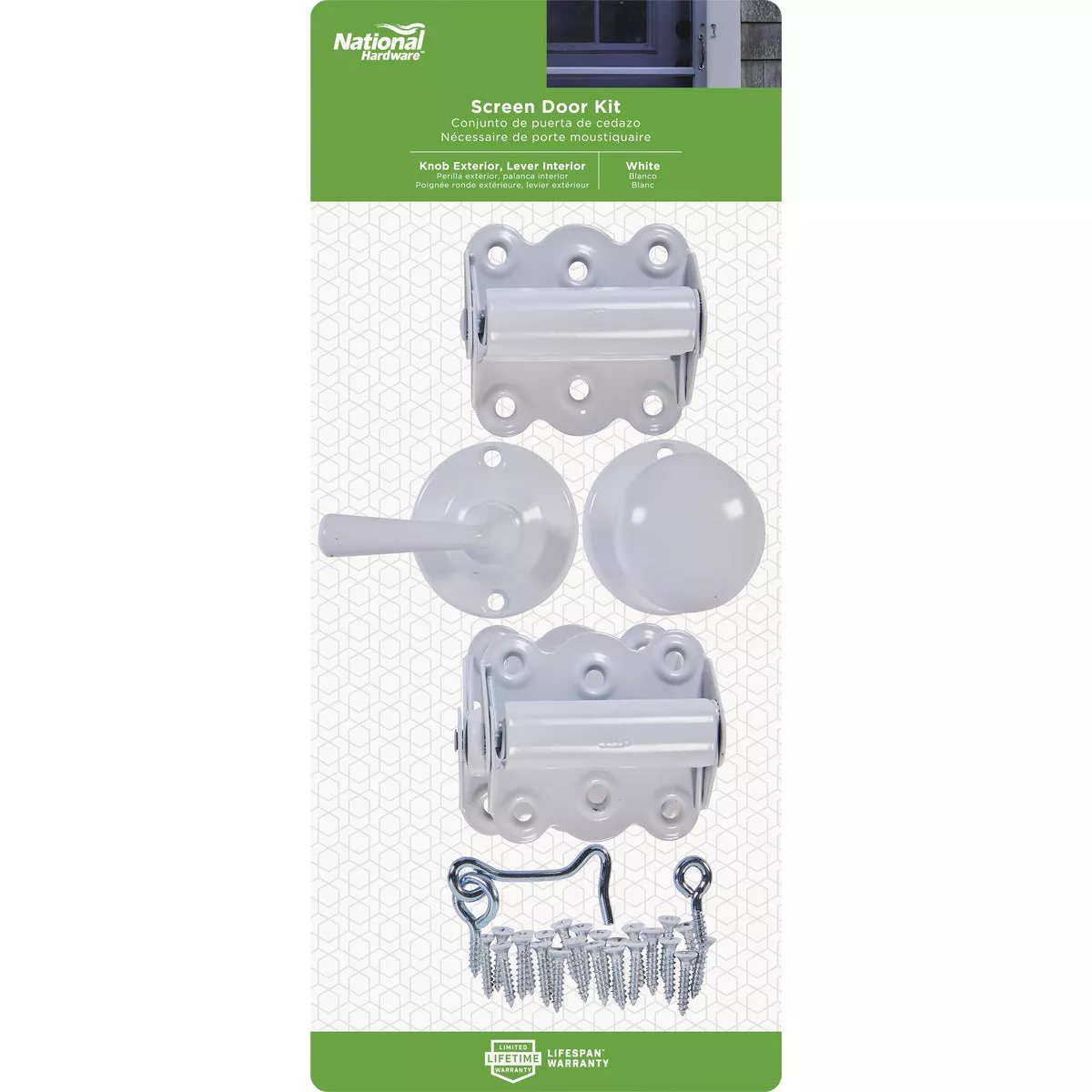 National Hardware White 3-Hinge Screen Door Kit - photo 2