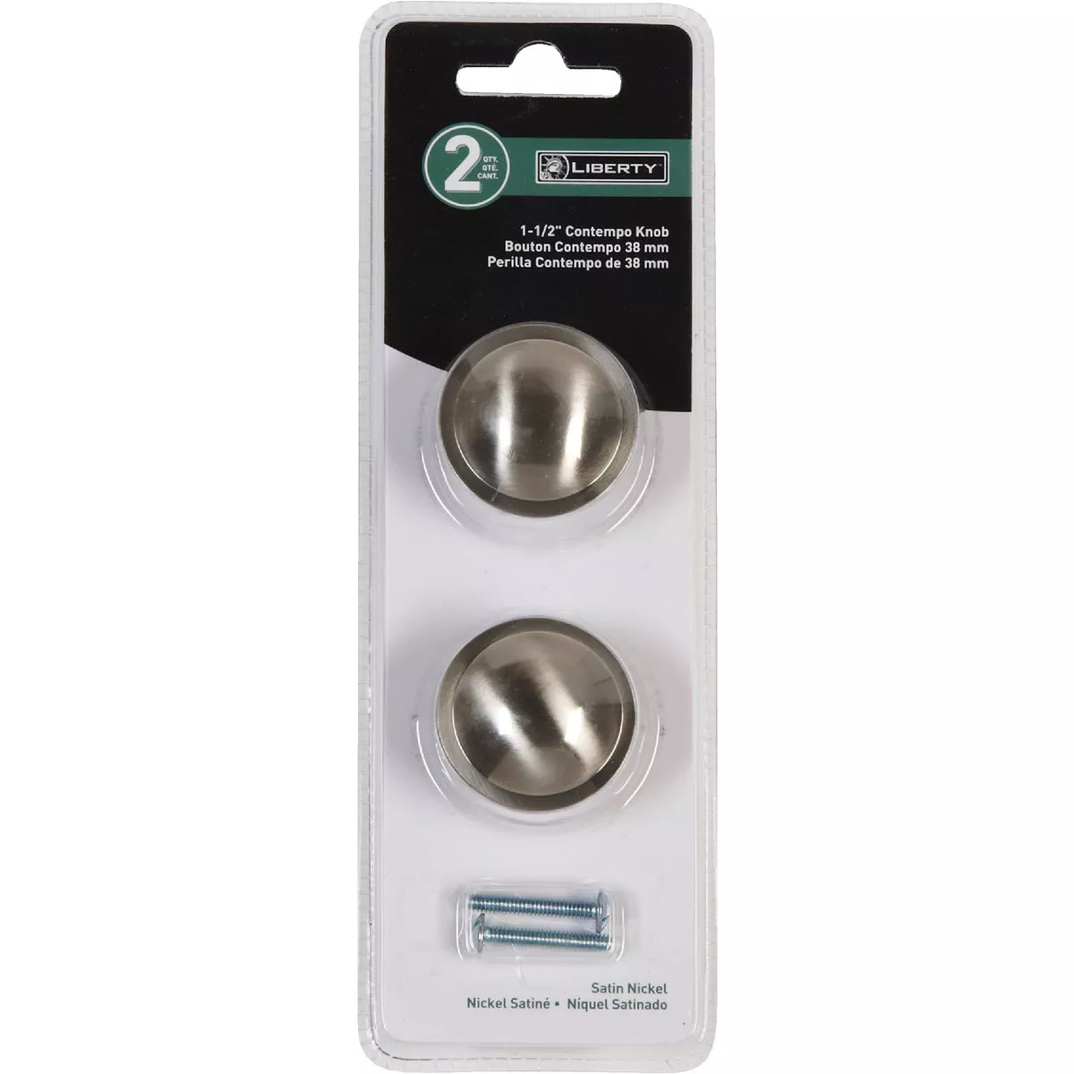 Liberty Contempo Satin Nickel 1-1/2 In. Cabinet Knob, (2-Pack) - photo 2