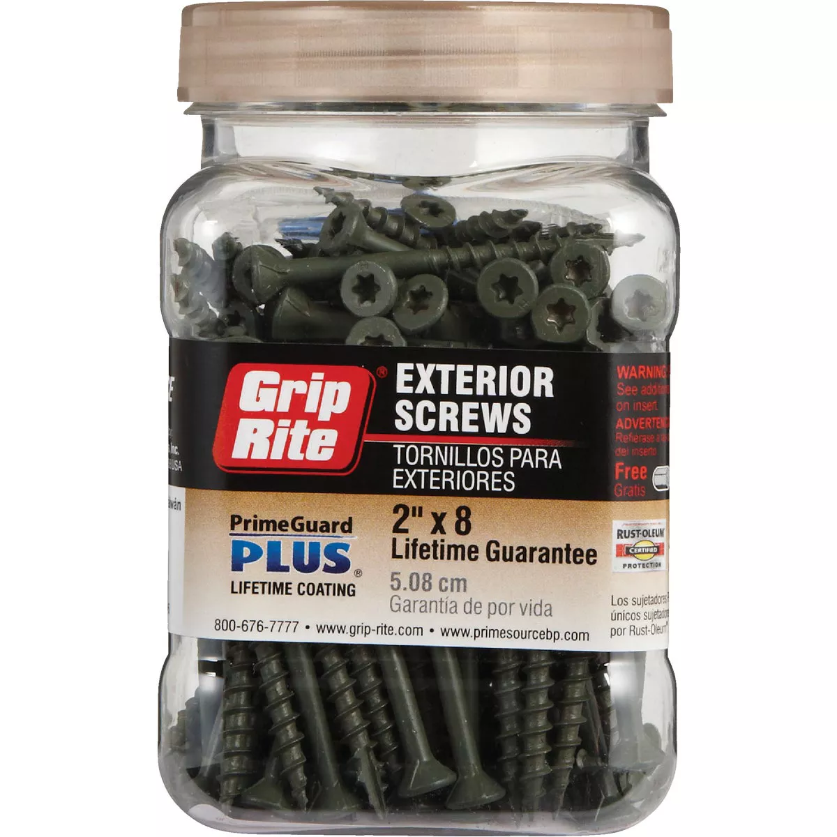 Grip-Rite PrimeGuard Plus #8 x 2 In. Premium Star Green Deck Screw (150 Ct. Jar) - photo 2