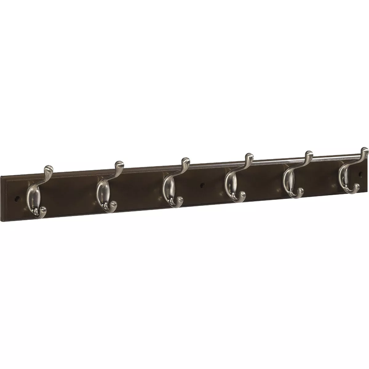 Stanley 27 In. Satin Nickel/Walnut Hook Rail