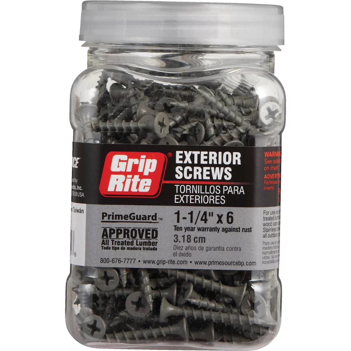 Grip-Rite PrimeGuard Standard #6 x 1-1/4 In. Phillips Gray Wood Deck Screw (325 Ct. Jar) - photo 2