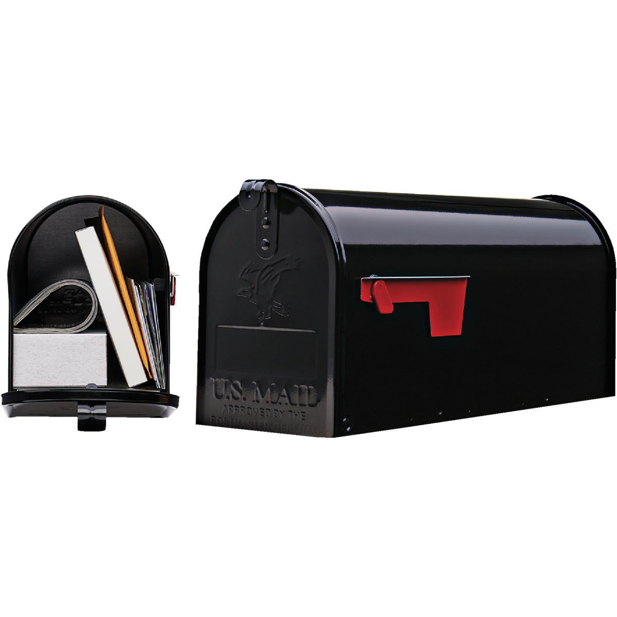Gibraltar Elite Series T1 Black Steel Rural Post Mount Mailbox | Do it Best