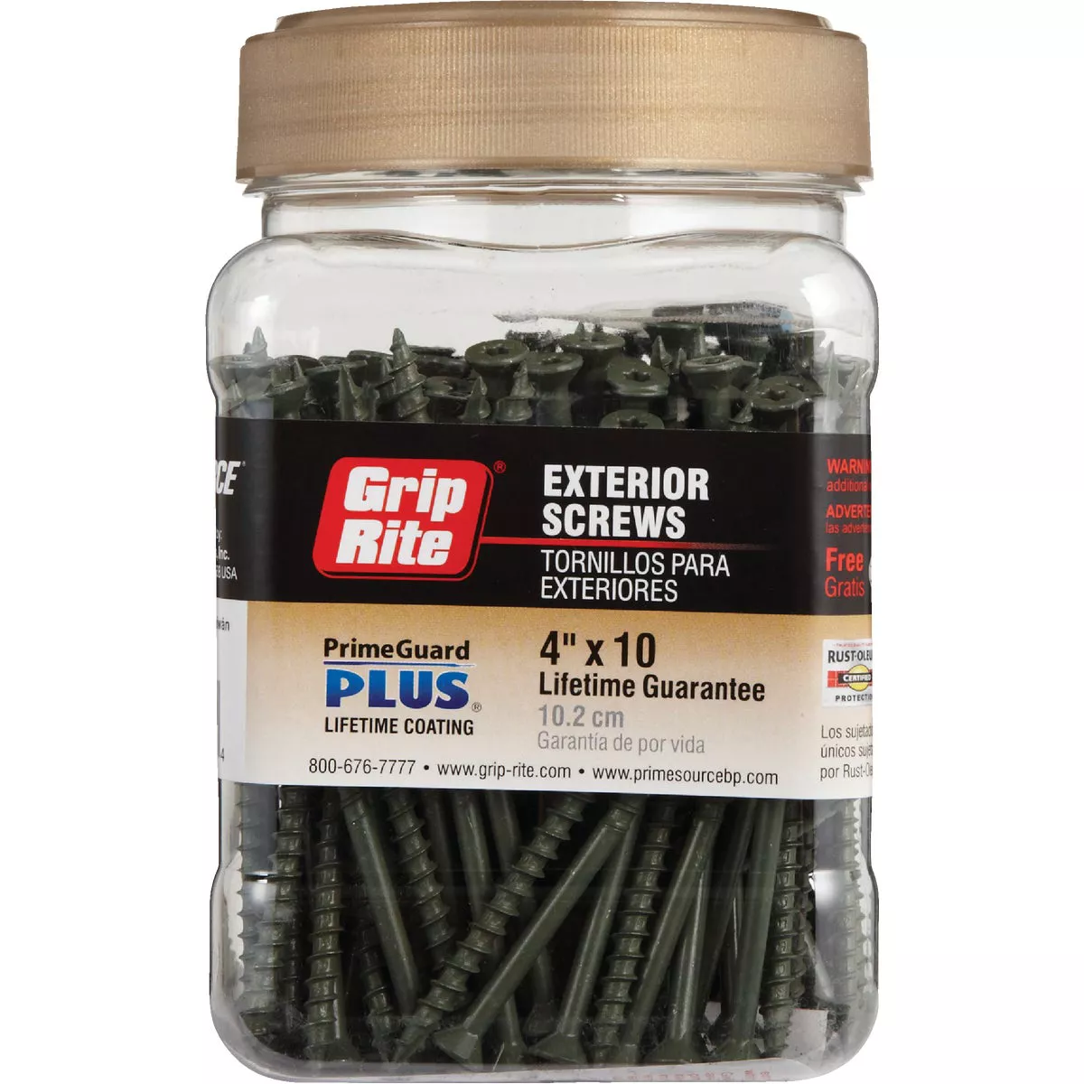 Grip-Rite PrimeGuard Plus #10 x 4 In. Premium Star Green Deck Screw (150 Ct. Jar) - photo 2