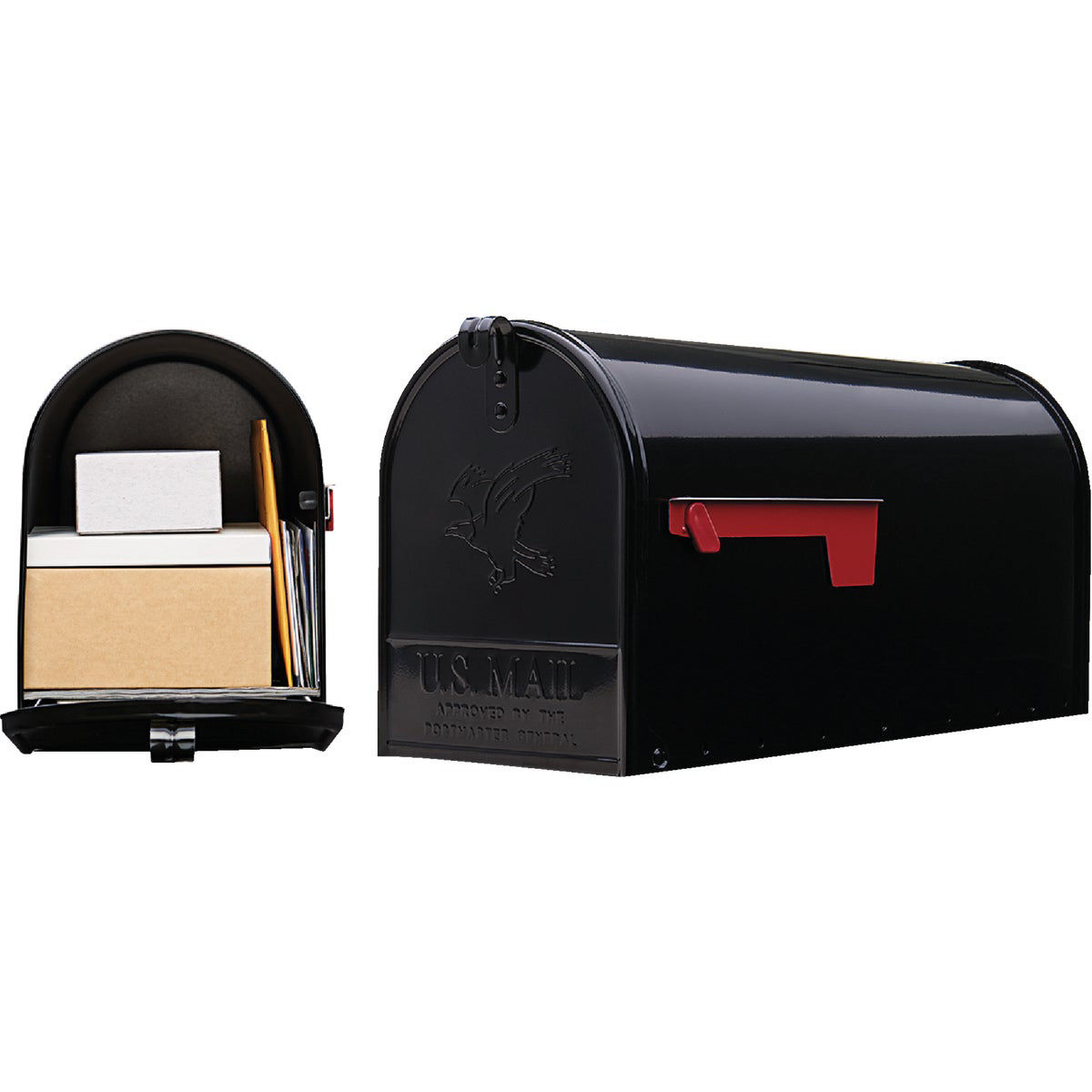 Gibraltar Elite T2 Large Black Steel Rural Post Mount Mailbox | Do it Best