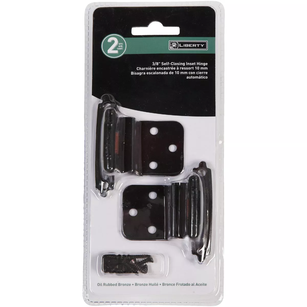 Liberty Oil Rubbed Bronze 3/8 In. Self-Closing Inset Hinge, (2-Pack) - photo 2