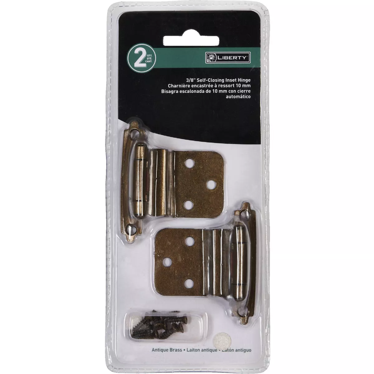 Liberty Burnished Antique Brass 3/8 In. Self-Closing Inset Hinge, (2-Pack) - photo 2