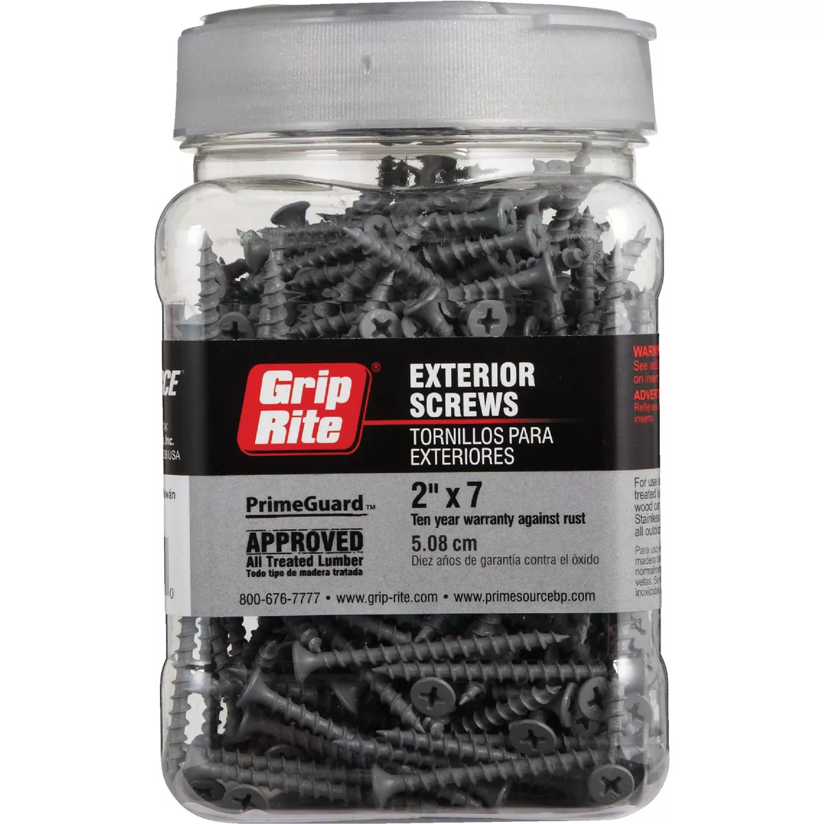 Grip-Rite PrimeGuard Standard #7 x 2 In. Phillips Gray Wood Deck Screw (400 Ct. Jar) - photo 2