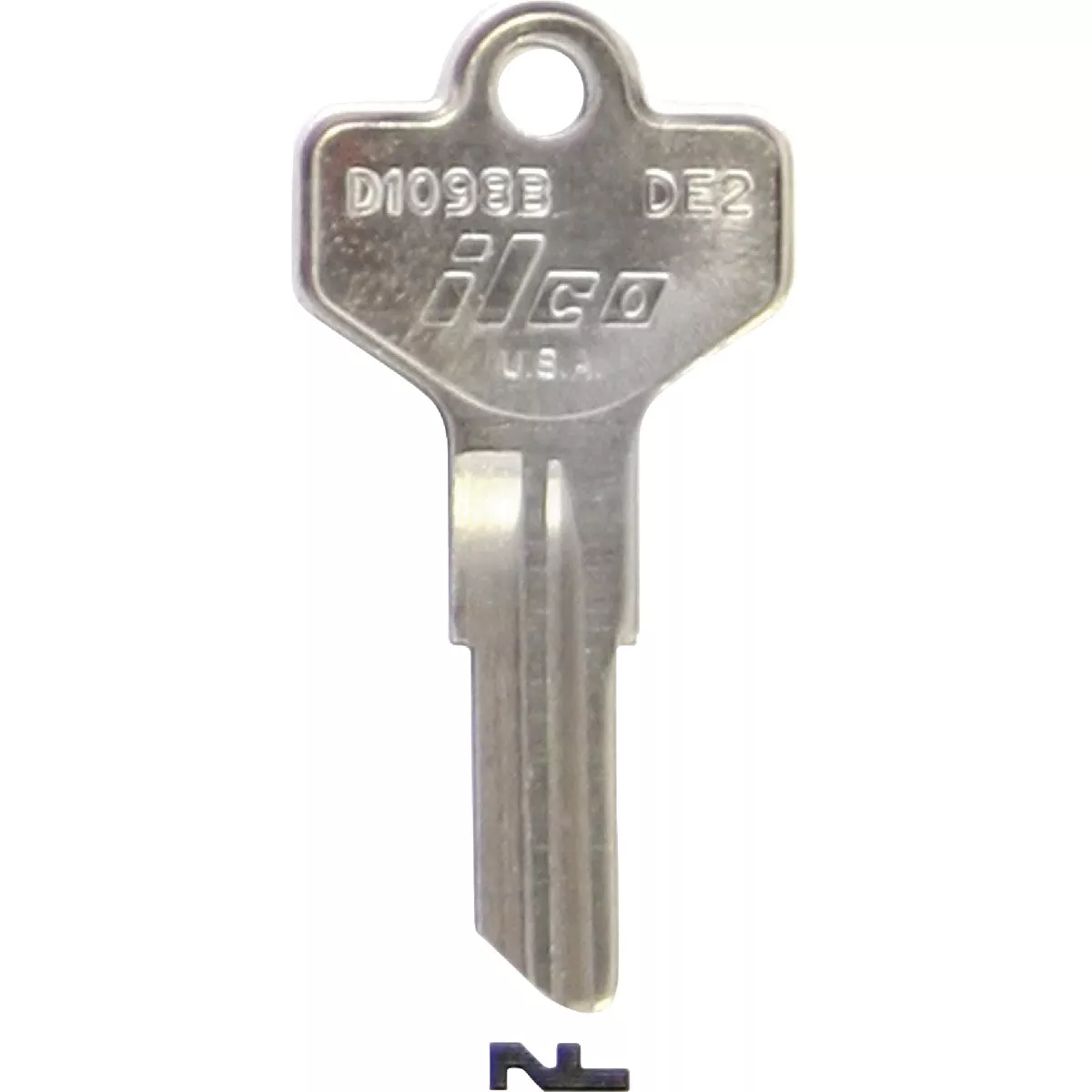 ILCO Dexter Nickel Plated House Key, DE2 / D1098B (10-Pack)