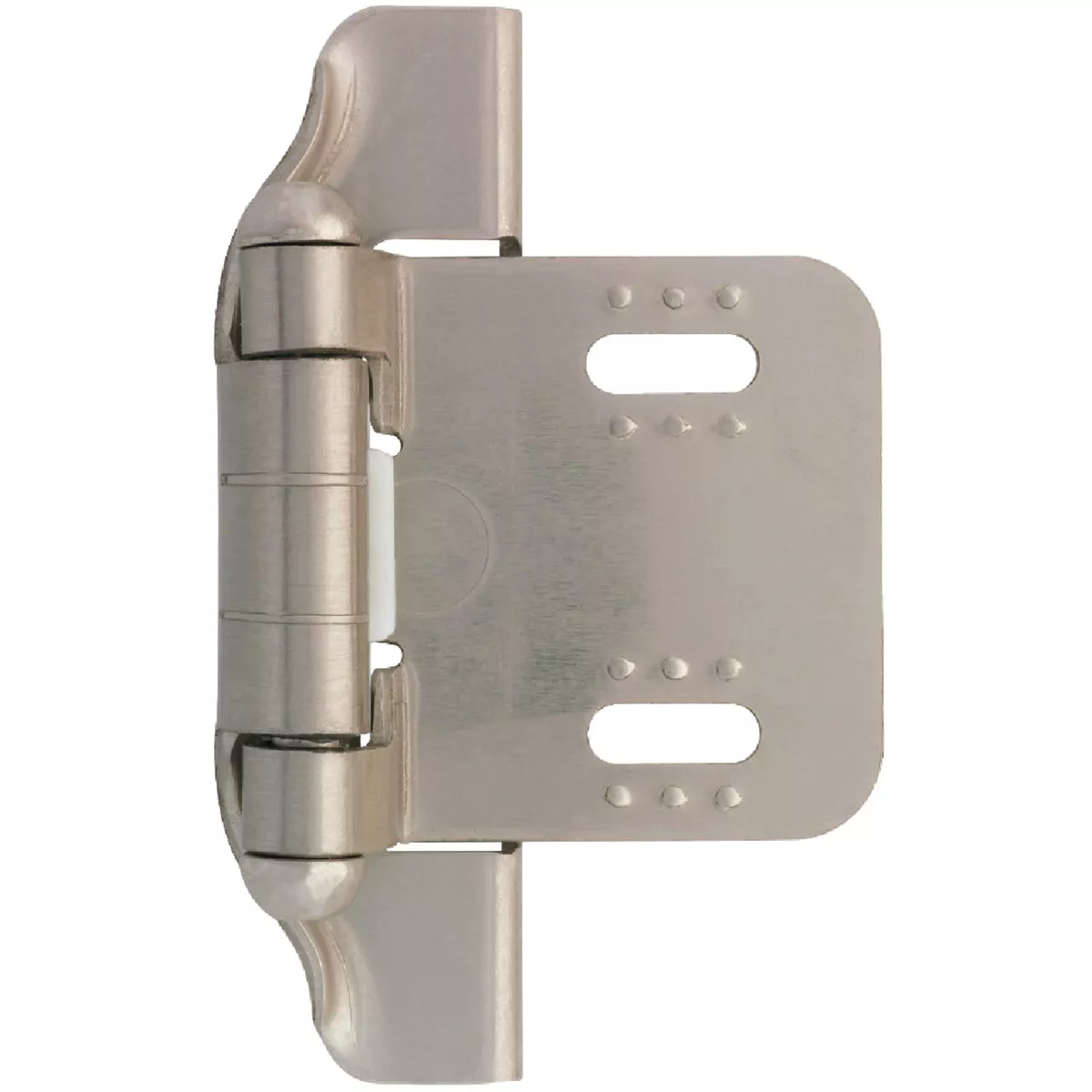 Liberty 1/4 In. Satin Nickel Self-Closing Semi-Wrap Overlay Hinge (2-Pack)