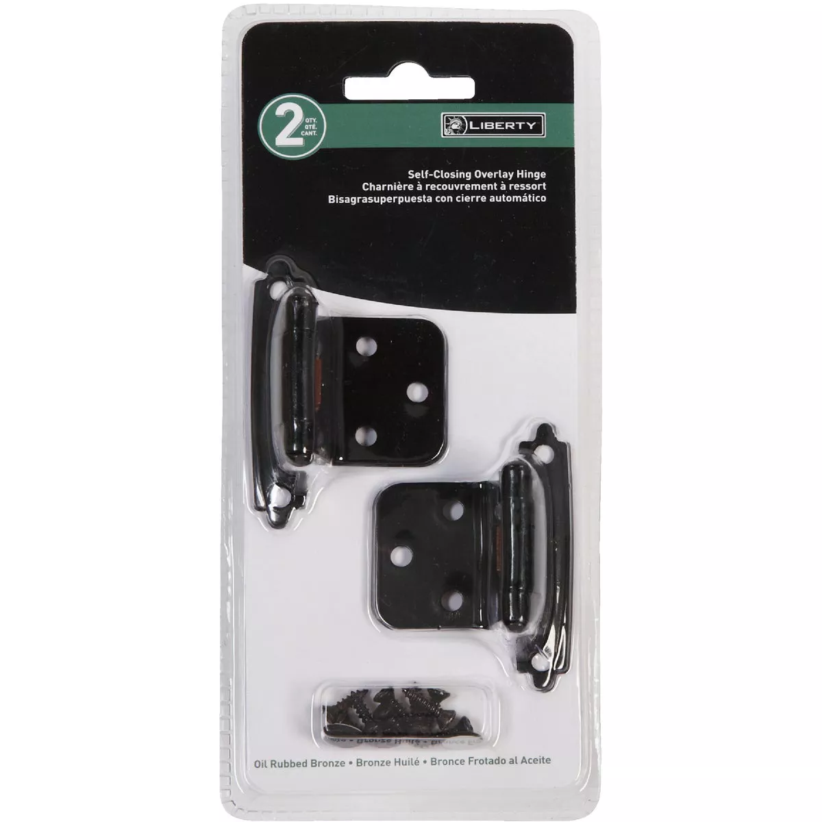 Liberty Oil Rubbed Bronze Self-Closing Overlay Hinge (2-Pack)