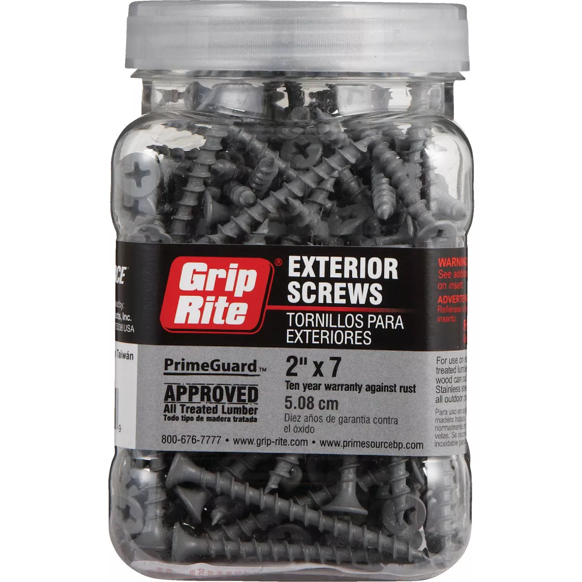 Grip-Rite PrimeGuard Standard #7 x 2 In. Phillips Gray Wood Deck Screw (150 Ct. Jar) - photo 2