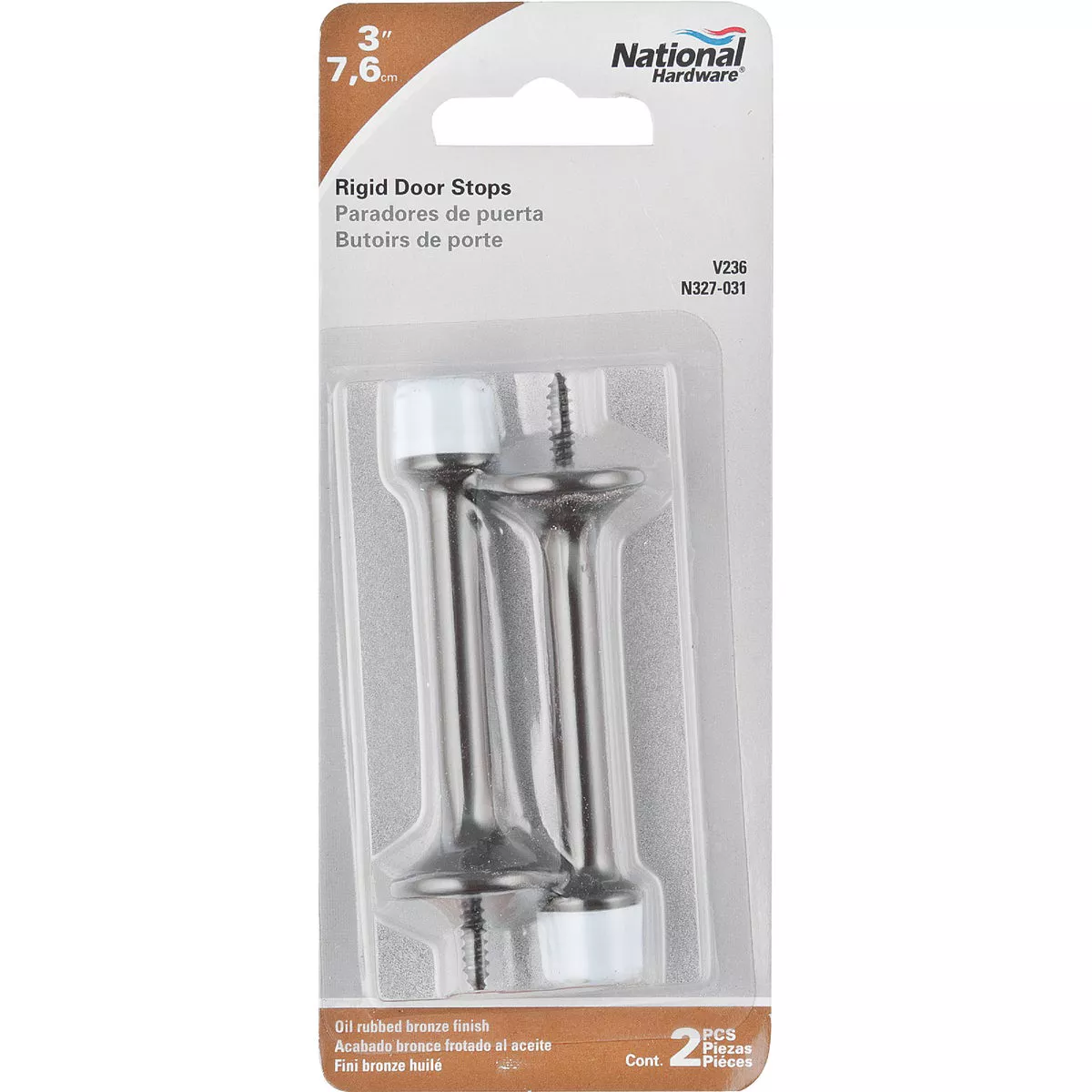 National Hardware 3 In. Oil Rubbed Bronze Rigid Door Stop (2-Count)