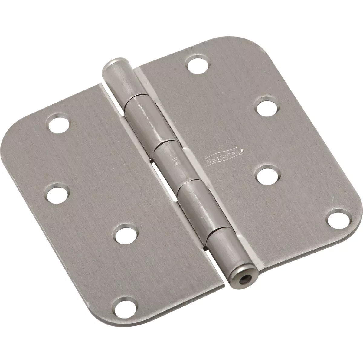 National Hardware 4 In. x 5/8 In. Radius Satin Nickel Door Hinge