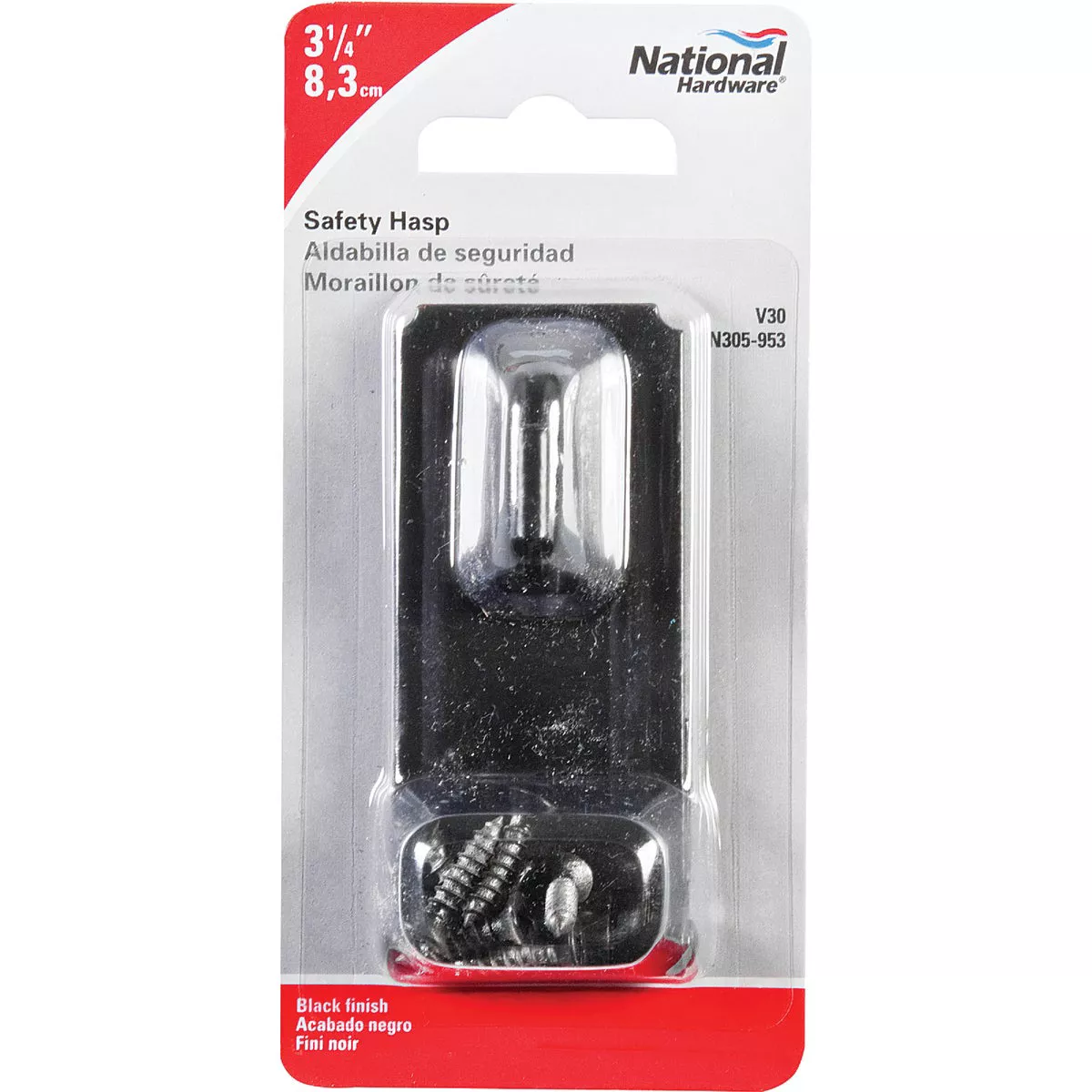 National Hardware 3-1/4 In. Black Non-Swivel Safety Hasp - photo 2