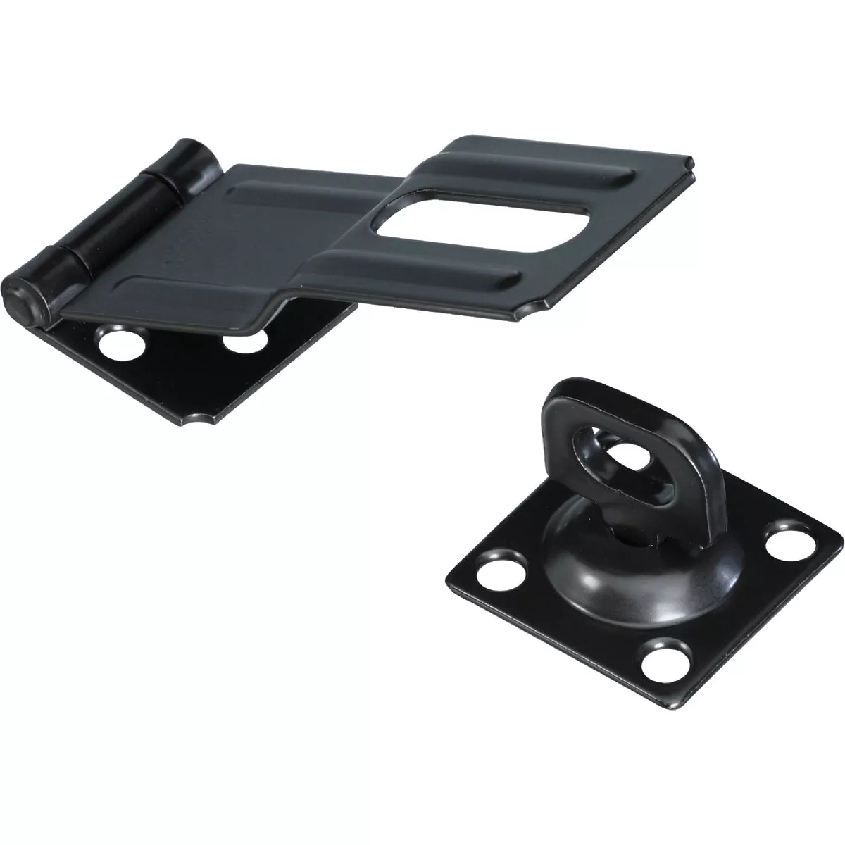 National Hardware 4-1/2 In. Black Swivel Safety Hasp