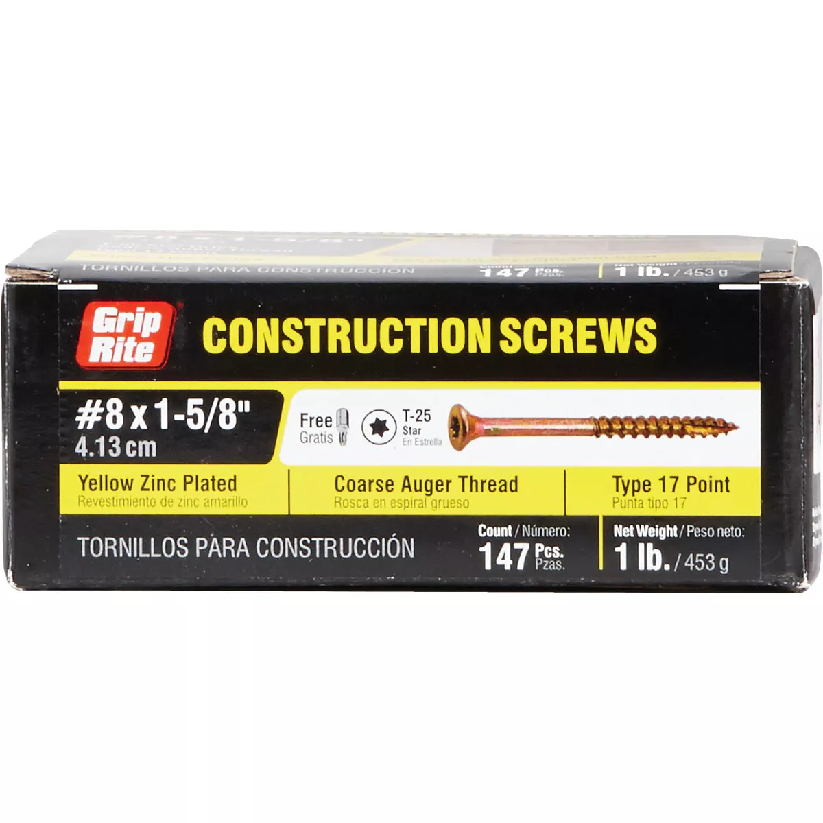 Do it Best #8 x 1-5/8 In. Star Drive Flat Head Gold Construction Wood Screw (160-Count, 1 Lb.) - photo 2