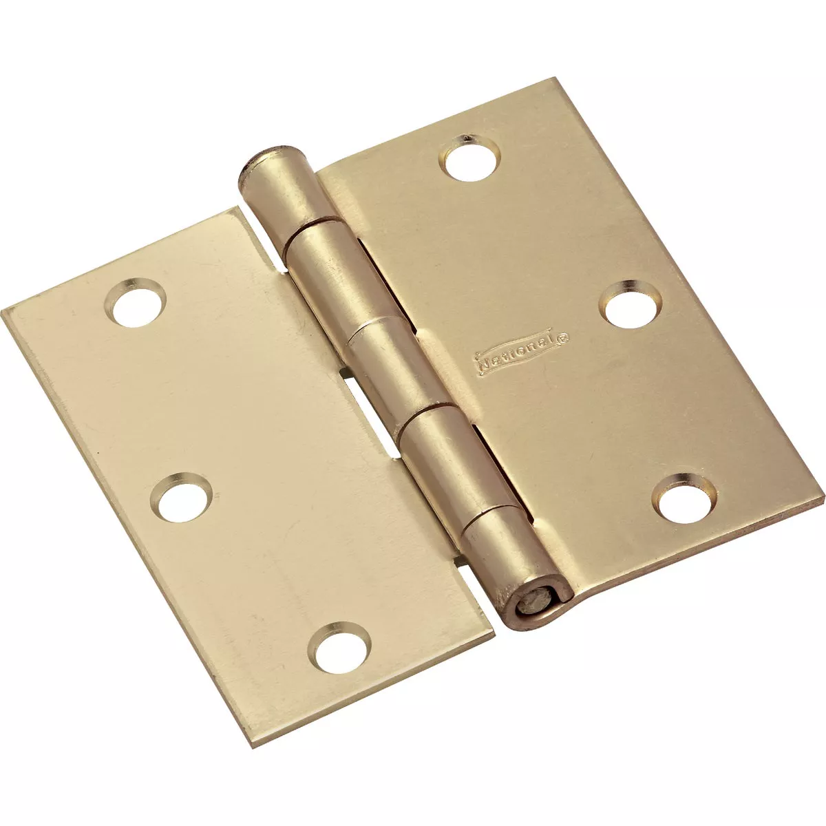 National Hardware 3-1/2 In. Square Satin Brass Door Hinge