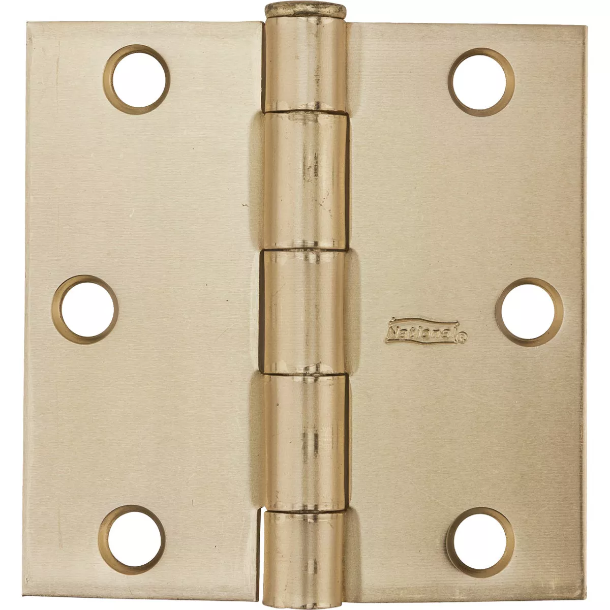 National Hardware 3-1/2 In. Square Satin Brass Door Hinge - photo 4