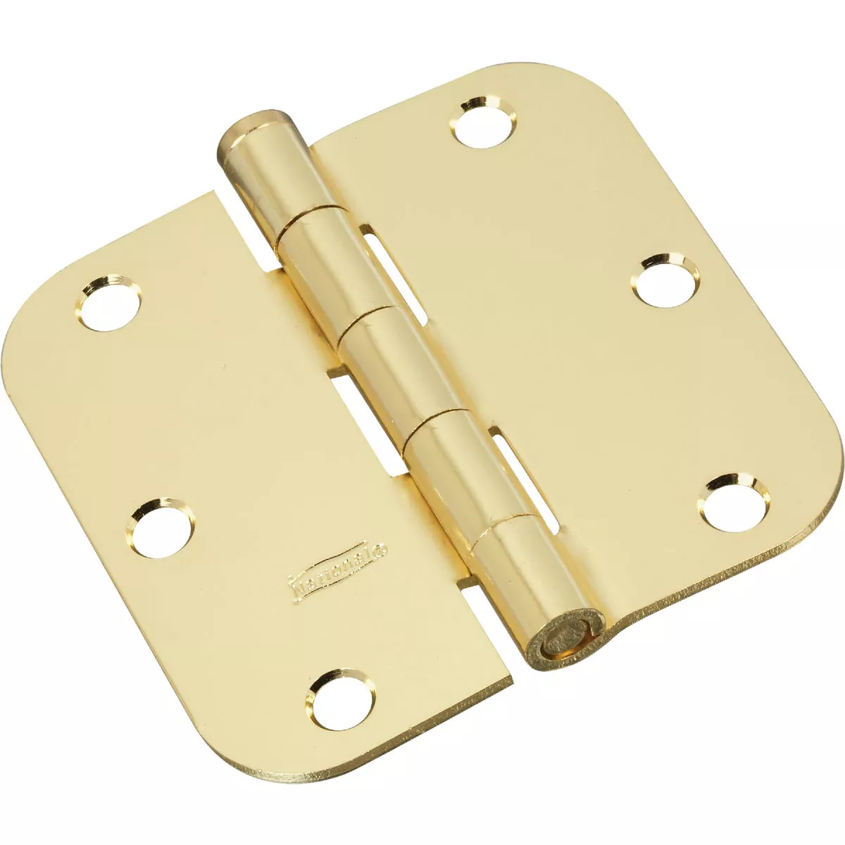 National Hardware 3-1/2 In. x 5/8 In. Radius Polished Brass Door Hinge (3-Pack)