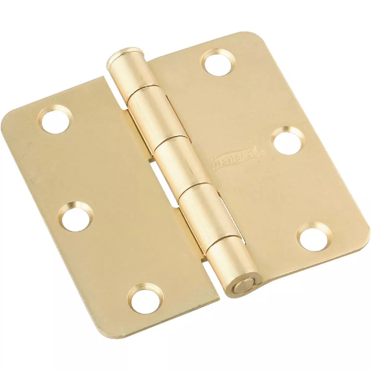 National Hardware 3 In. x 1/4 In. Radius Satin Brass Door Hinge