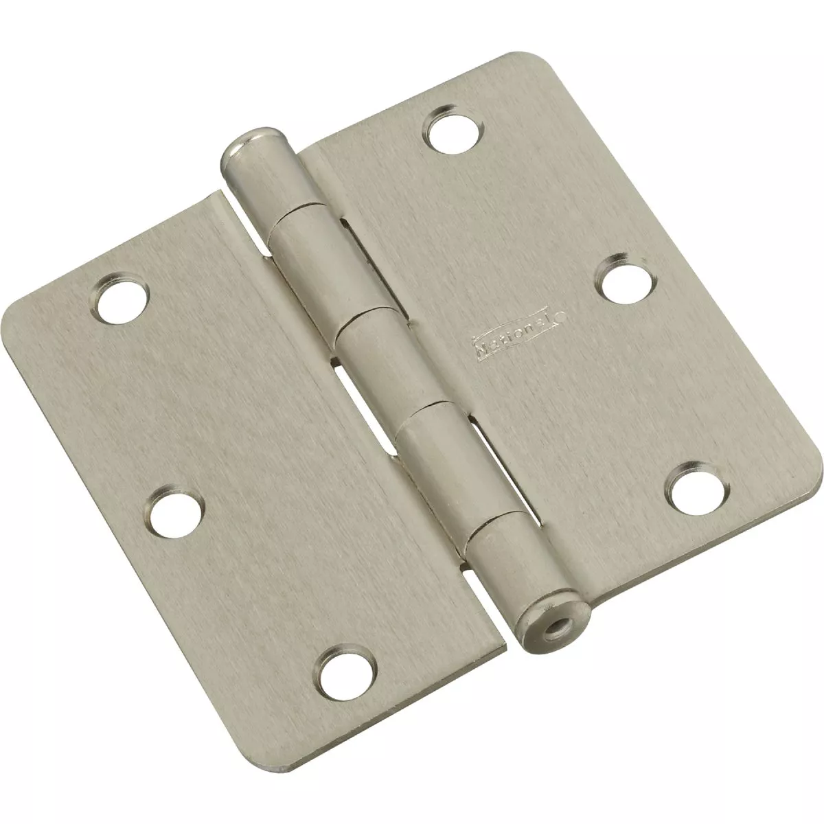 National Hardware 3-1/2 In. X 1/4 In. Radius Satin Nickel Door Hinge (3-Pack)