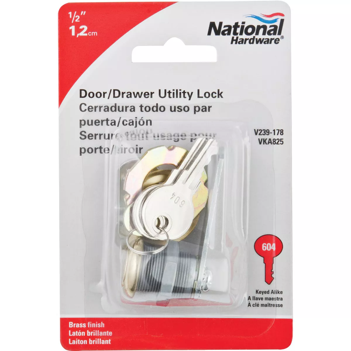National VKA825 1/2 In. Brass Utility Lock - photo 2