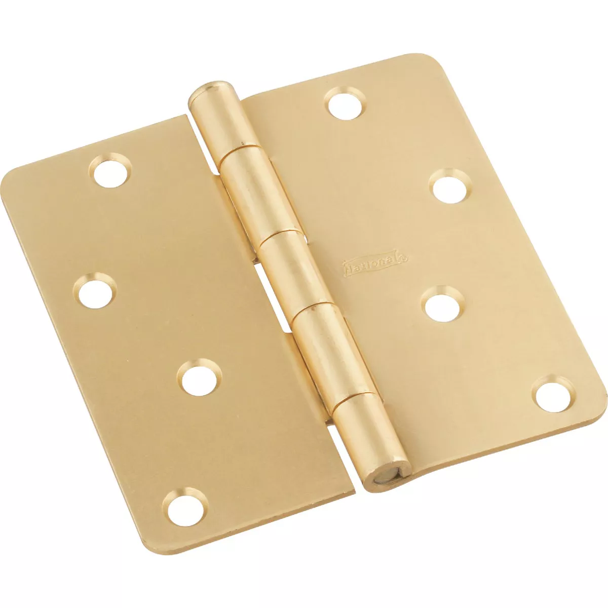 National Hardware 4 In. x 1/4 In. Radius Satin Brass Door Hinge