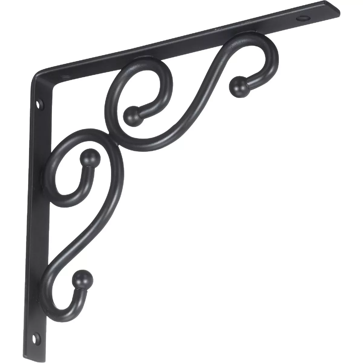 National Hardware 7 In. D. x 8 In. H. Black Steel Decorative Shelf Bracket