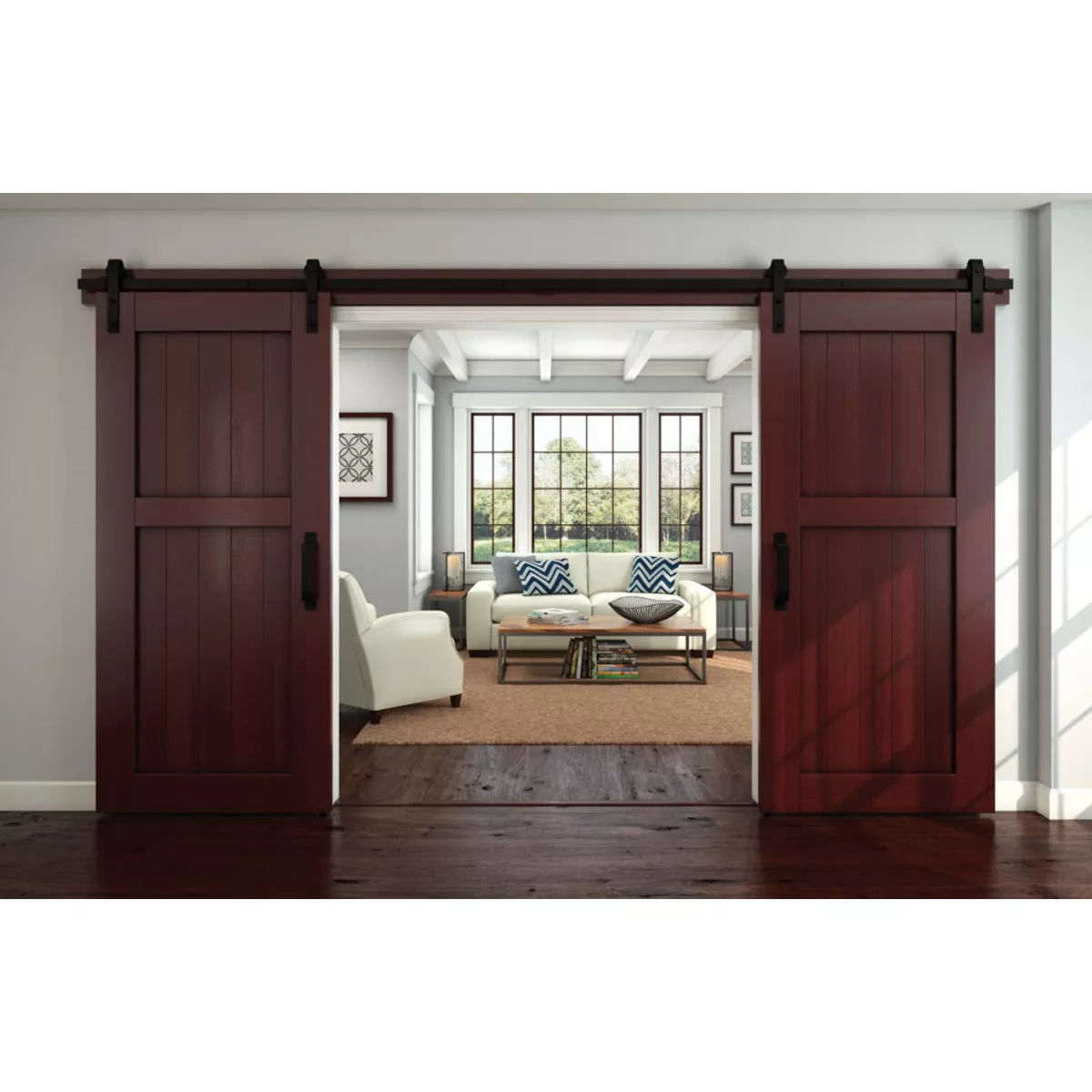 National Oil Rubbed Bronze Steel Up to 200 Lb. Barn Door Track Hardware Kit - photo 2