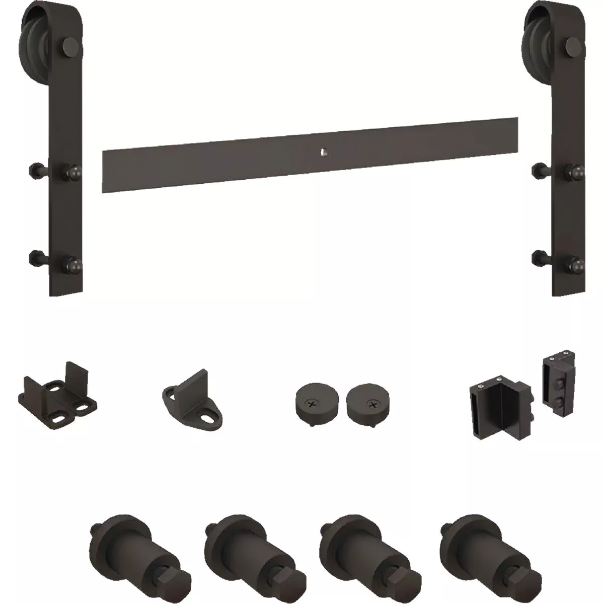 National Oil Rubbed Bronze Steel Up to 200 Lb. Barn Door Track Hardware Kit - photo 3
