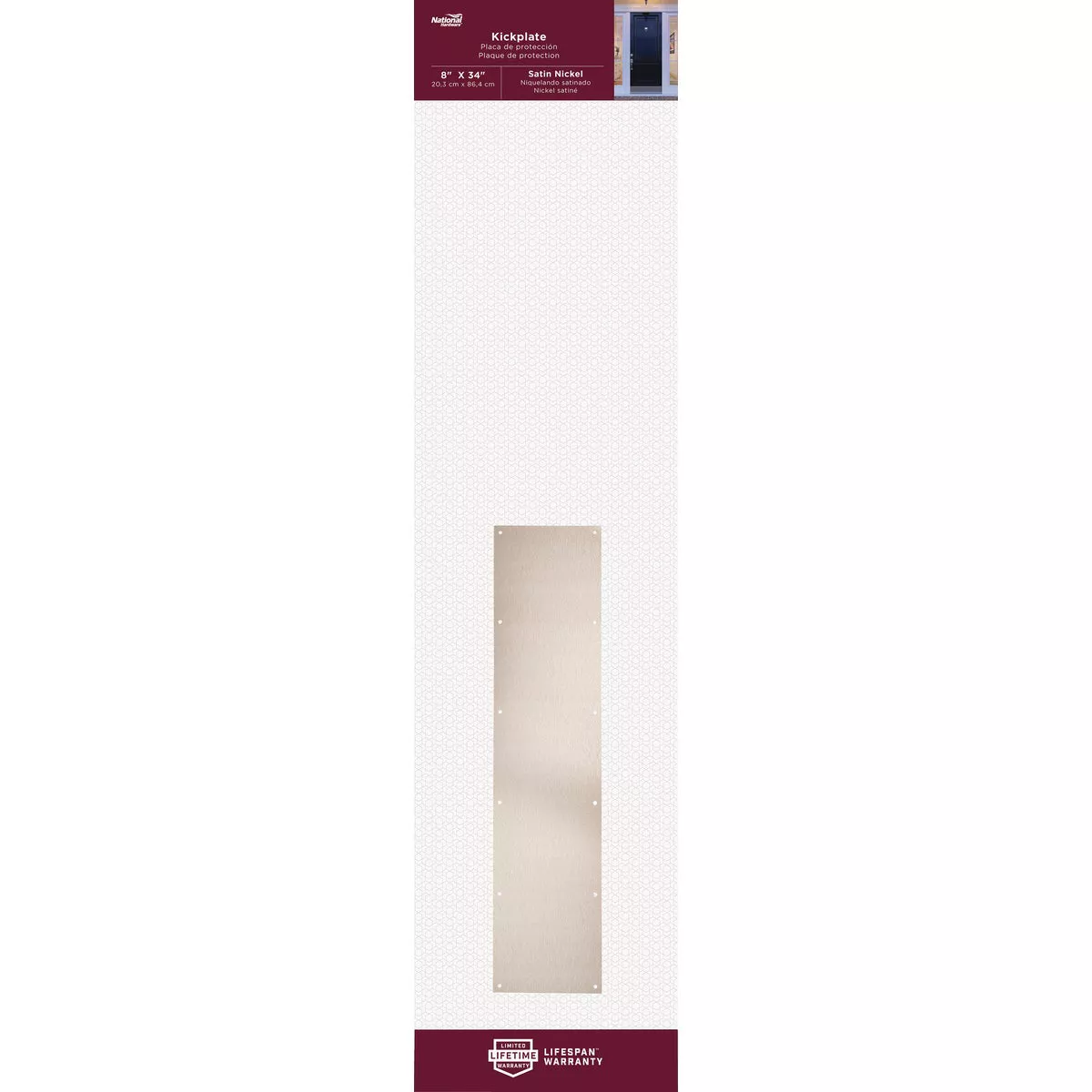 National Hardware 8 In. x 34 In. Satin Nickel Aluminum Kickplate - photo 2