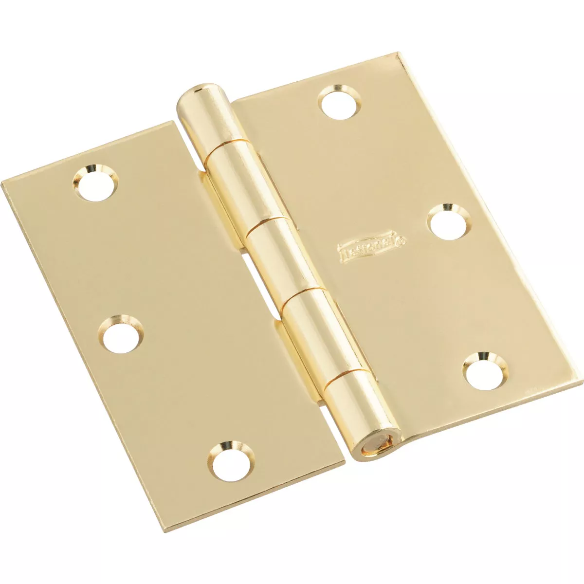 National 3-1/2 In. Square Polished Brass Door Hinge