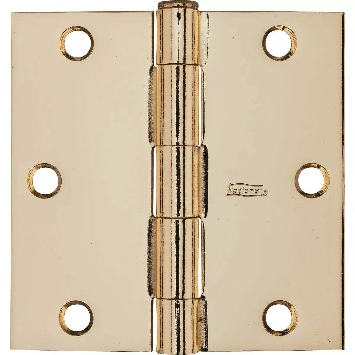 National 3-1/2 In. Square Polished Brass Door Hinge - photo 2