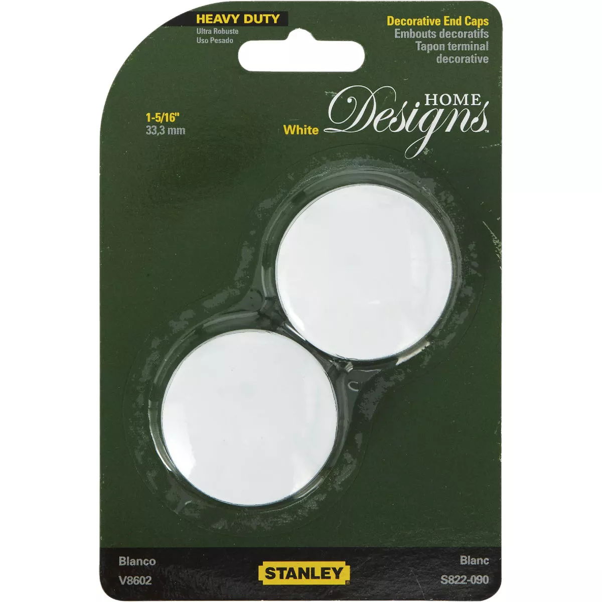 National Hardware White Closet Rod End Caps (2-Count) - photo 2